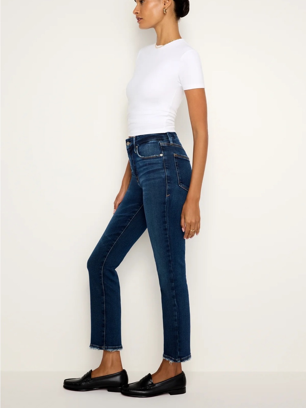 Good American Dark Blue Kick Flare Jeans